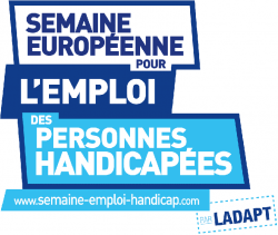 Cette image représente le logo de la semaine européenne pour l'emploi des personnes handicapées. (SEEPH). Elle permet d'illustrer cet article.
